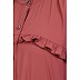 Front open classic frill abaya- Rose Bricks